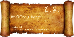 Brázay Harri névjegykártya